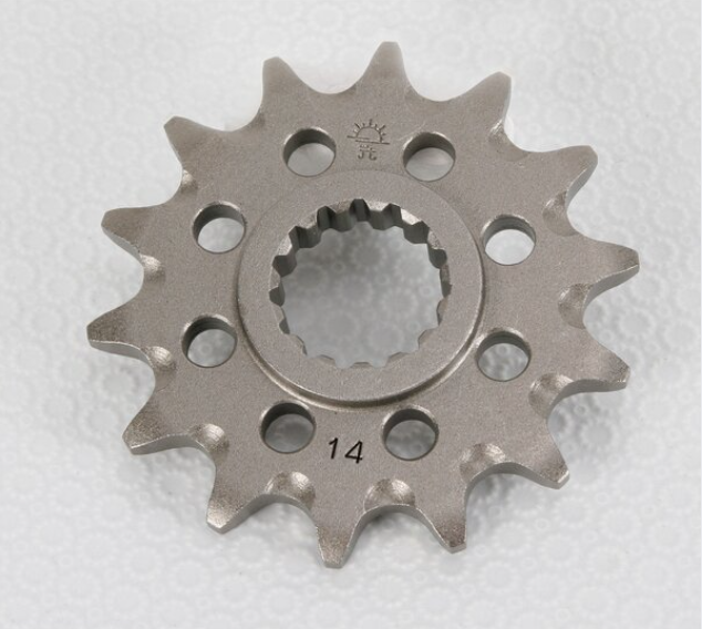 JT Sprockets MX-Series Lightweight Steel Self-Cleaning Front Sprocket (14-Tooth / 520 Pitch) — Part #JTF1901.14SC