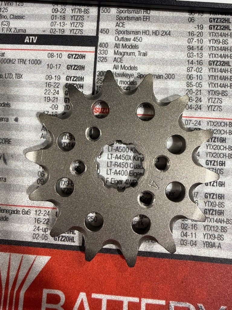 Sunline Countershaft Front Sprocket (14-Tooth / 520 Pitch) — Part #0430-520-14