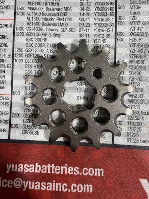 Sunline Countershaft Front Sprocket (14-Tooth / 420 Pitch) — Part #0546-420-14 (K1314-41022) (13144-1022)