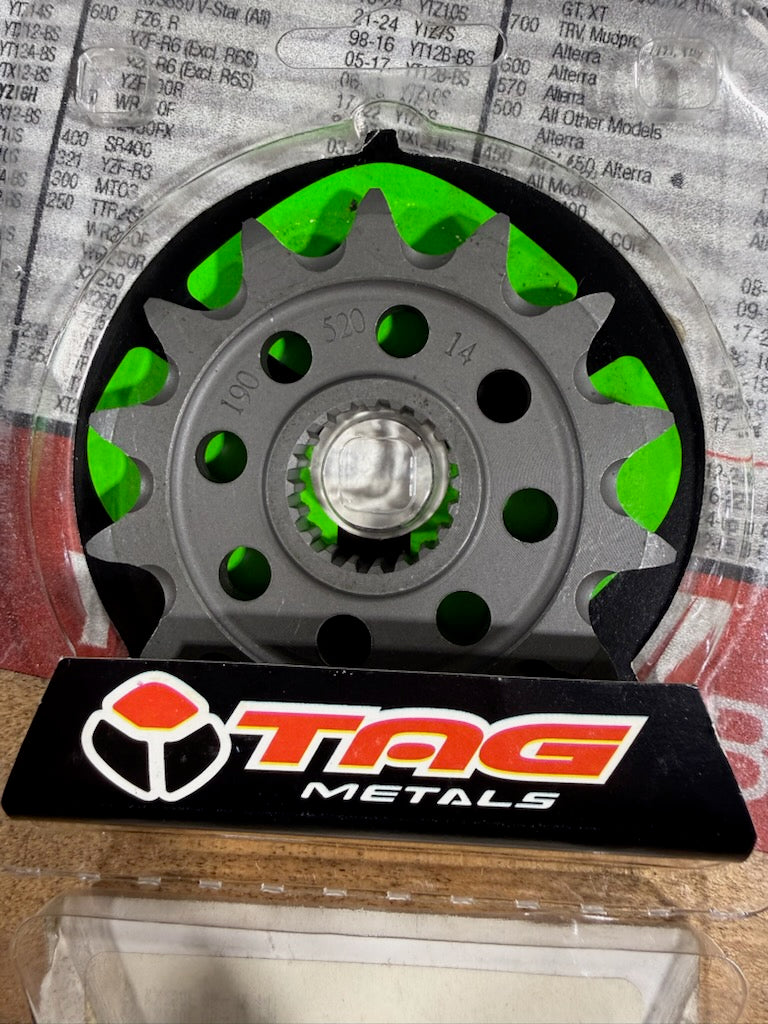 TAG Metals Front Countershaft Sprocket (14-Tooth / 520 Pitch) — Part #190-520-14