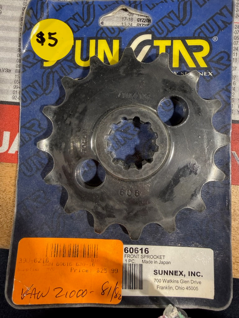 Sunstar Steel Front Countershaft Drive Sprocket (16-Tooth / 630 Pitch) — Part #60616
