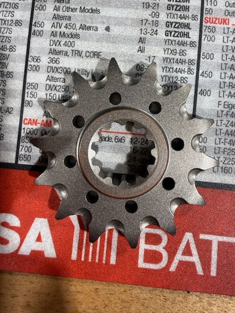 Sunline SL-1 Steel Front Countershaft Sprocket (14-Tooth / 428 Pitch) — Part #0981-428-14
