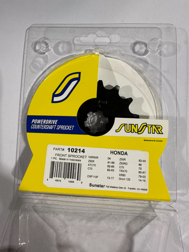 Sunstar Powerdrive Steel Front Countershaft Drive Sprocket - 14-Tooth / 420 Pitch (Part Number: 10214 / SUS-10214)