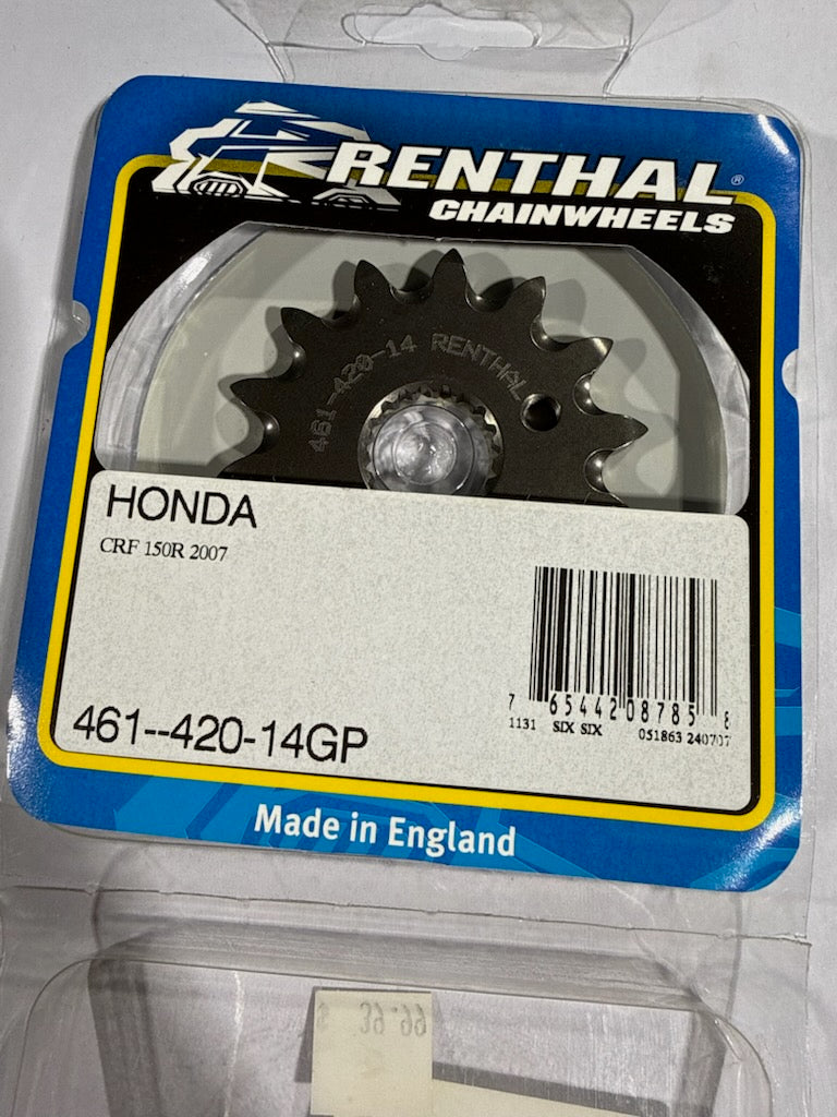 Renthal 420 Grooved Steel Front Countershaft Sprocket - 14-Tooth (Part Number: 461--420-14GP)
