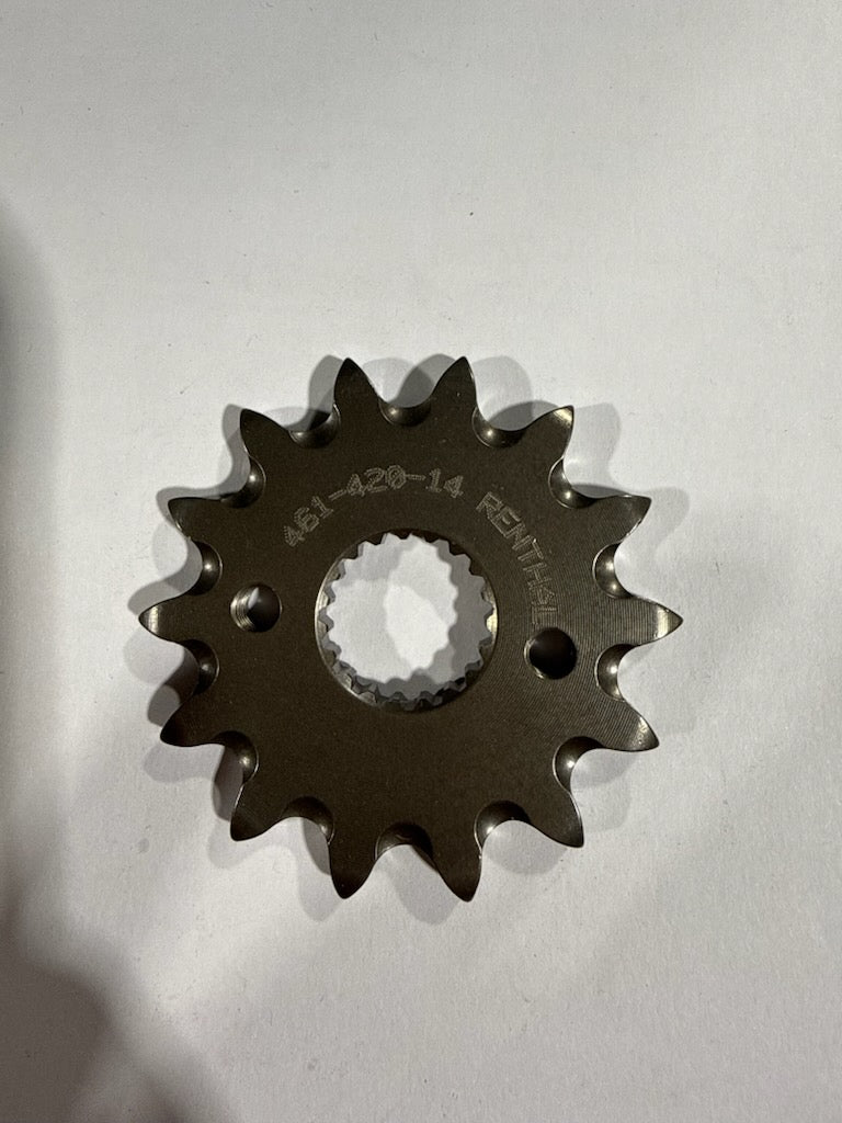 Renthal 420 Grooved Steel Front Countershaft Sprocket - 14-Tooth (Part Number: 461--420-14GP)