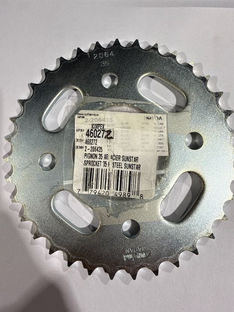 Sunstar Standard Steel Rear Sprocket - 35-Tooth / 428 Pitch (Part Number: 2-206435 / SUS-2-206435)