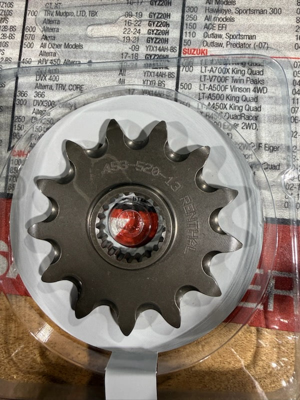 Renthal Ultralight Steel Front Grooved Sprocket (13-Tooth / 520 Pitch) — Part #453--520-13GP (13144-0064)