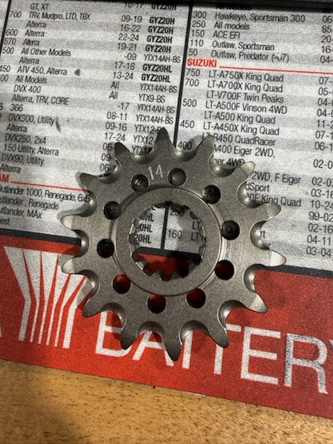 Supersprox / Sunline Heavy Duty Steel Front Countershaft Sprocket (14-Tooth / 420 Pitch) — Part #1900-420-14