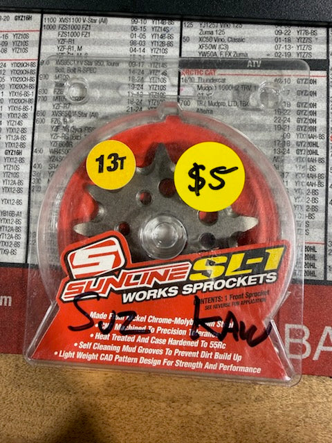 Sunline Countershaft Front Sprocket (13-Tooth / 520 Pitch) — Part #0430-520-13 (13144-0064) (27511-49H00)