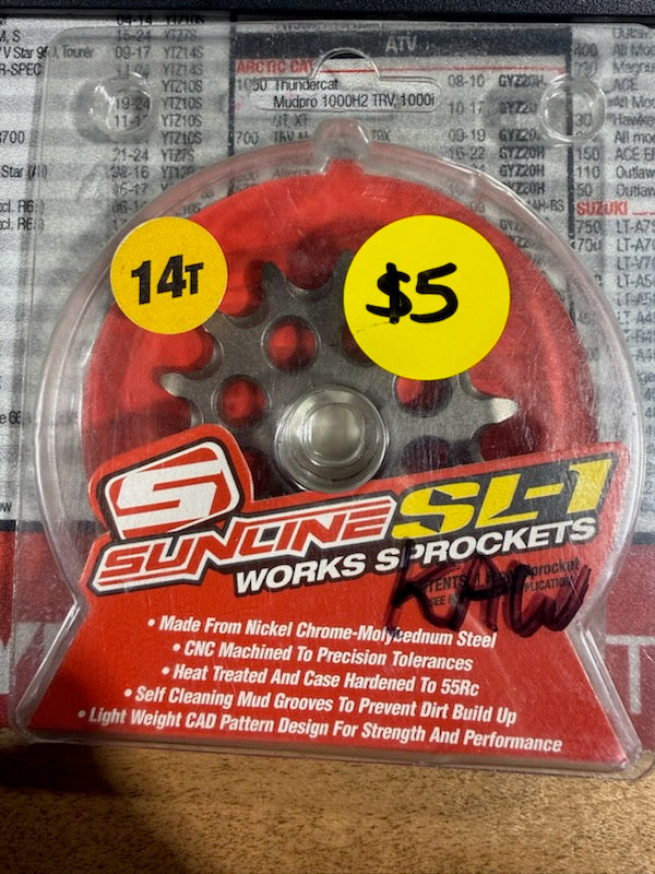 Sunline Countershaft Front Sprocket (14-Tooth / 420 Pitch) — Part #0546-420-14 (K1314-41022) (13144-1022)