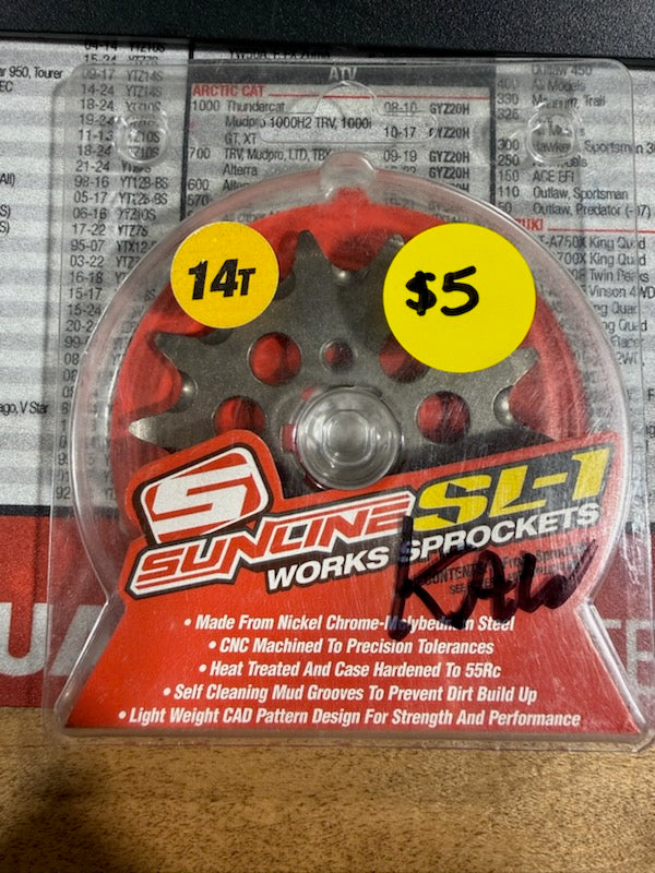 Sunline Countershaft Front Sprocket (14-Tooth / 520 Pitch) — Part #1445-520-14