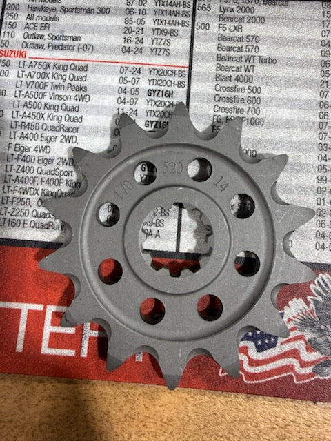 TAG Metals Front Countershaft Sprocket (14-Tooth / 520 Pitch) — Part #170-520-14