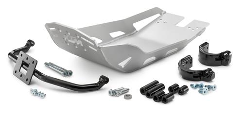 KTM Adventure skid plate 60403990044 with mounting hardware, supplier photograph